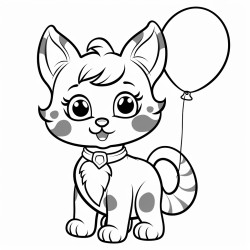 kitten with a balloon