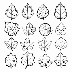 leaves with faces