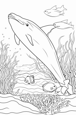 dolphin with corals