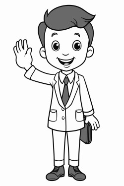flight attendant in short sleeve shirt waving