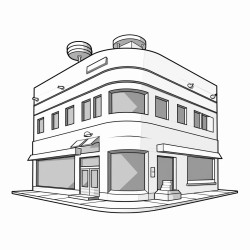 commercial building with blank logo