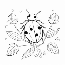 simple and easy adorable garden with ladybugs coloring pages for kids felttip pen white majorly