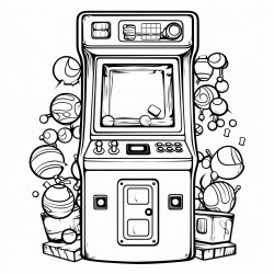 a retro arcade machine with buttons joysticks and vibrant game screens