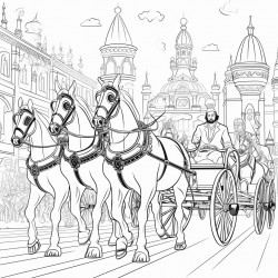the grand entrance a parade of colorful wagons prancing horses and performers in dazzling costumes