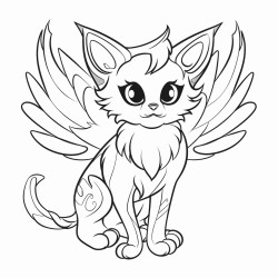 wild cat with wings