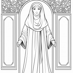 full length image of a cute muslim woman standing in a beautfil abaya