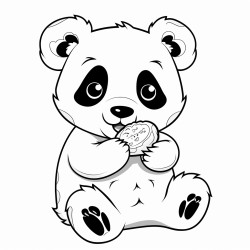 panda eating a cookie