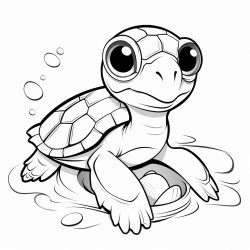 a baby sea turtle crawling out of its egg