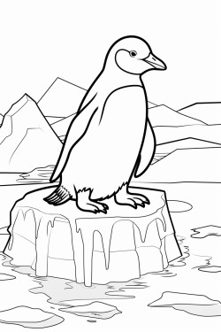 penguin sitting on an ice floe