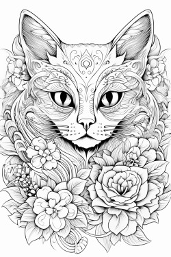 evil looking siamese cat no color no shade
