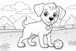 small dog playing ball on the park