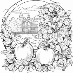 an apple in a beautiful garden