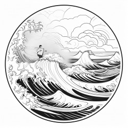 ocean with teens surfing