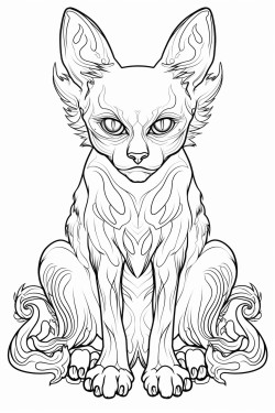 evil looking siamese cat no color no shade