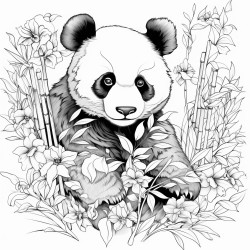 un panda qui mange du bambou