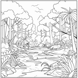 rain forest with fallen trees