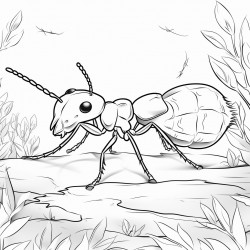 an ant painting in the forest