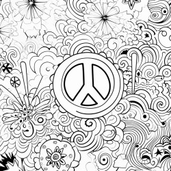 different designs of peace signs raining down
