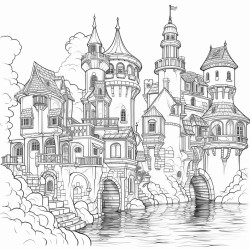 a fantasy water themed casle
