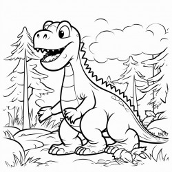 dinosaur farting in forest