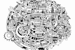 junior high scool situation mandala doodle