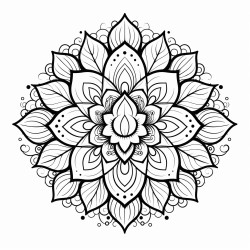 mandala art with lotus edges leaves and petals