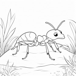 ant exploring a corner of the forest in search of food