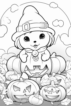 cute pumpkin collecting sweets