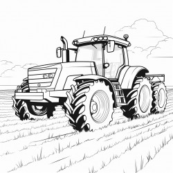 tractor on a flat field