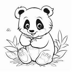 a panda eating leaves