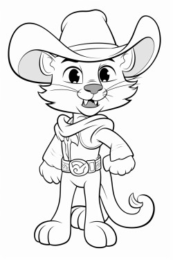 a nice panther dressed up as a cowboy with the words howdy panther