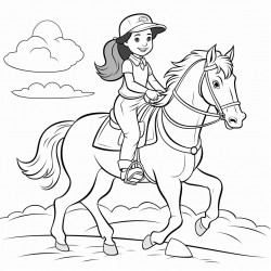 a girl riding a horse