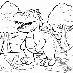 dinosaur farting in forest