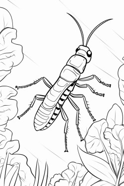 earwig in a garden with sky background