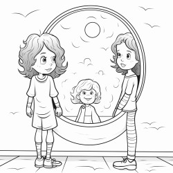 inner child in mirror across from adult