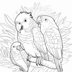 family cubs of parrot