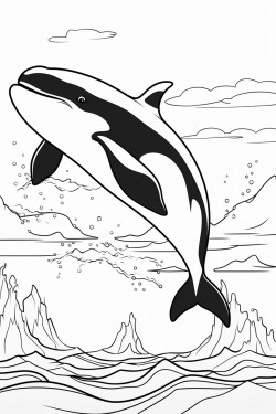 orca jumping out of the ocean