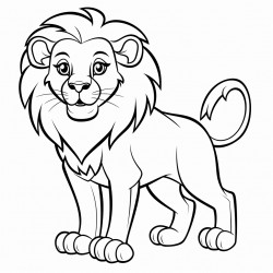 a lion standing alone