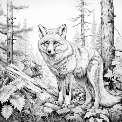 realistic fox in a forest shaking its paw