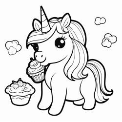 unicorn eating a strawberry
