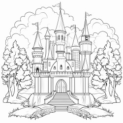 echanted castle in the fairy forest