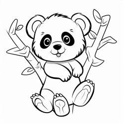 panda climbing a tree