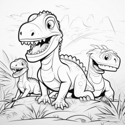 dinosaurios con escabadoras para ninos lindos