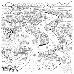 above view of all parts of the nile river and include the vegetation and physical features that surround it
