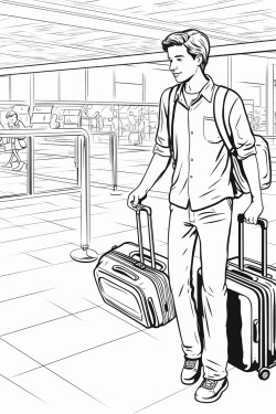 airport check in people luggage