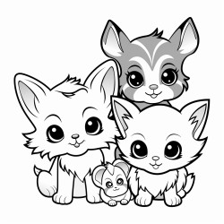 kittens puppies and bunnies with big eyes and fluffy tails