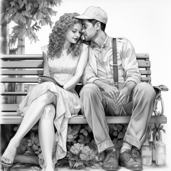 a couple sitting on a bench