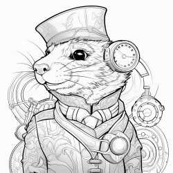 steampunk otter with eyepatch