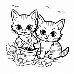 cats eat flowers
