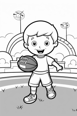 football field with football player catching football